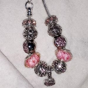 Pink and Silver Bracelet